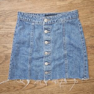 Aeropostle Denim Button-Front Skirt
